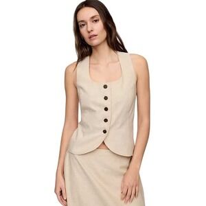 Gap Scoop Neck Button Flax & Linen Vest Size XXL‎